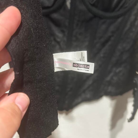 Necessary Objects Black lace corset top Lingerie 90s vintage - Picture 6 of 8